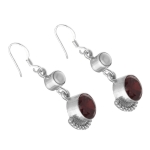 Freshwater pearls pure silver round stone drop earrings for women